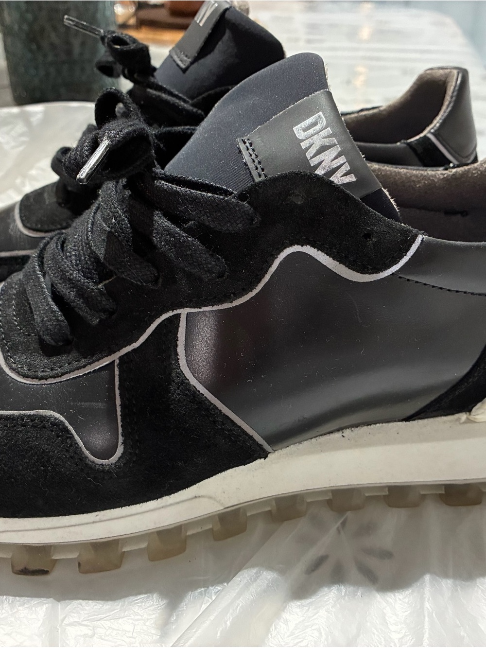 DKNY Black Suede & Leather Men’s Sneakers
